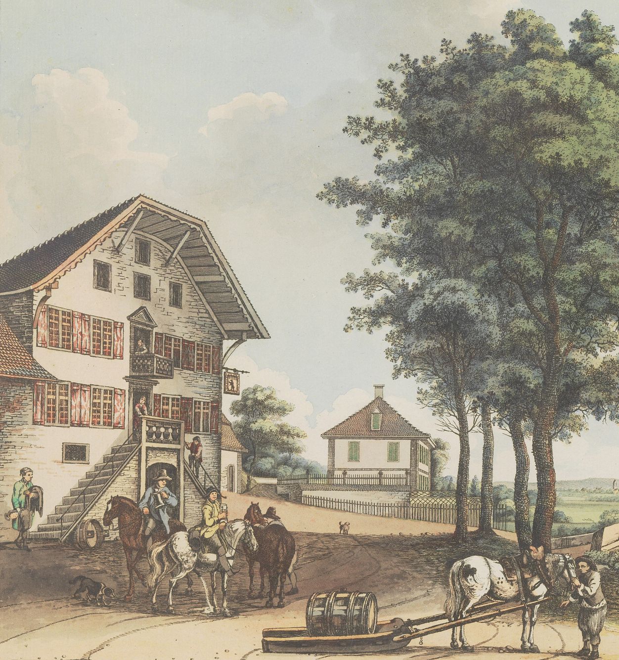 Historische Abbildung des Gasthofs Bären in Wildegg.