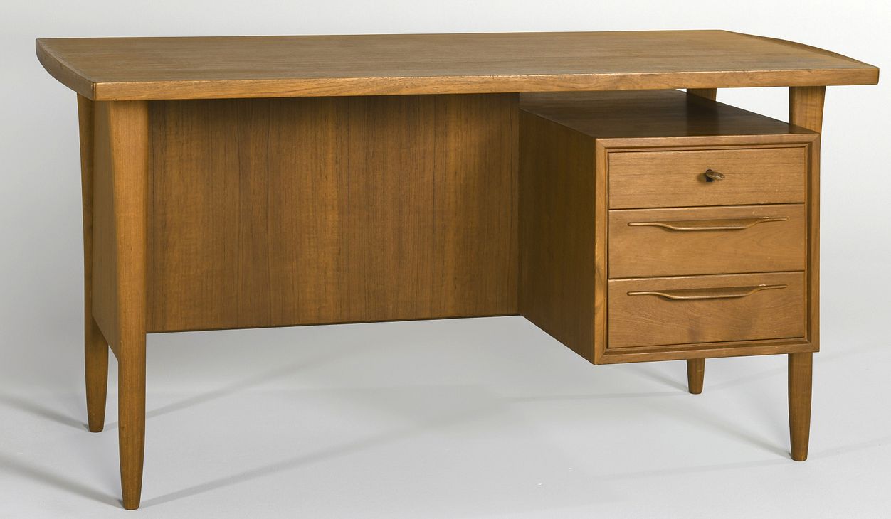 Teakholz-Schreibtisch von Adolf Suter für Jakob Ströbel, 1960er-Jahre
