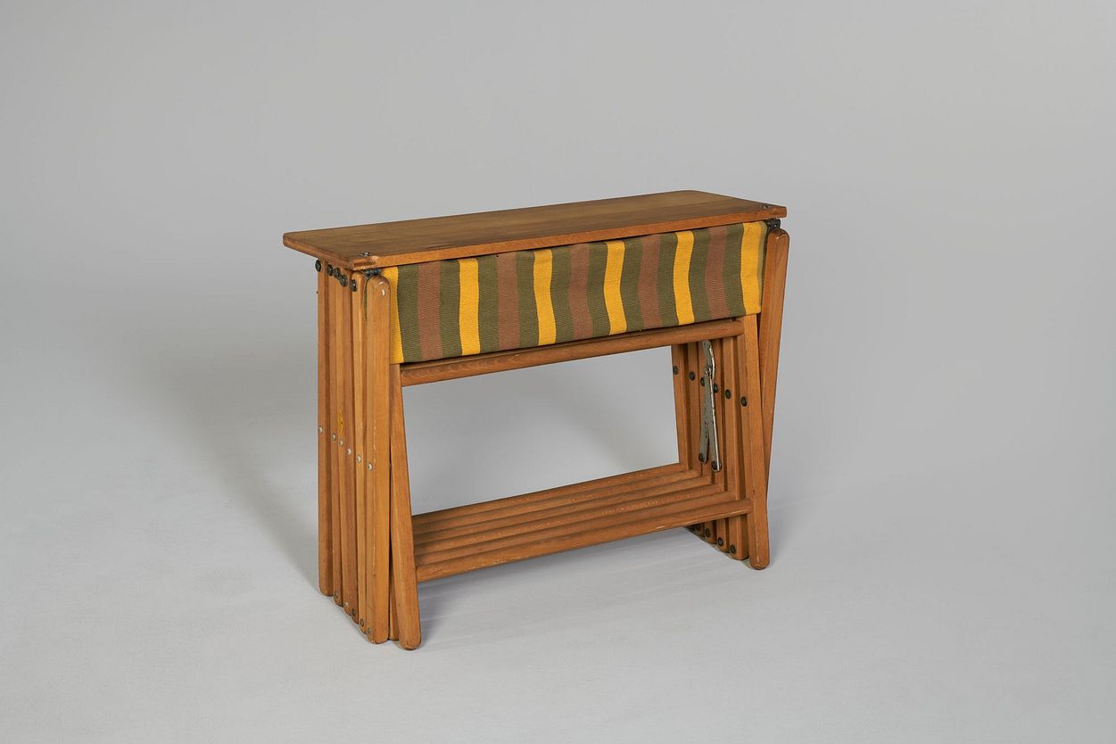 Faltliege von Wisa Gloria aus Holz und Textil