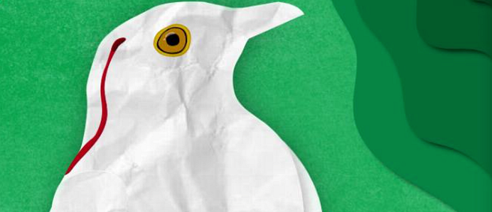 Grüner Hintergrund in verschiedenen Schattierungen, davor ein Geist in weiss gekleidet, mit einer Blutspur aus dem Maul. Link oben steht "Theaterprojekt der Kantonsschule Wettingen"