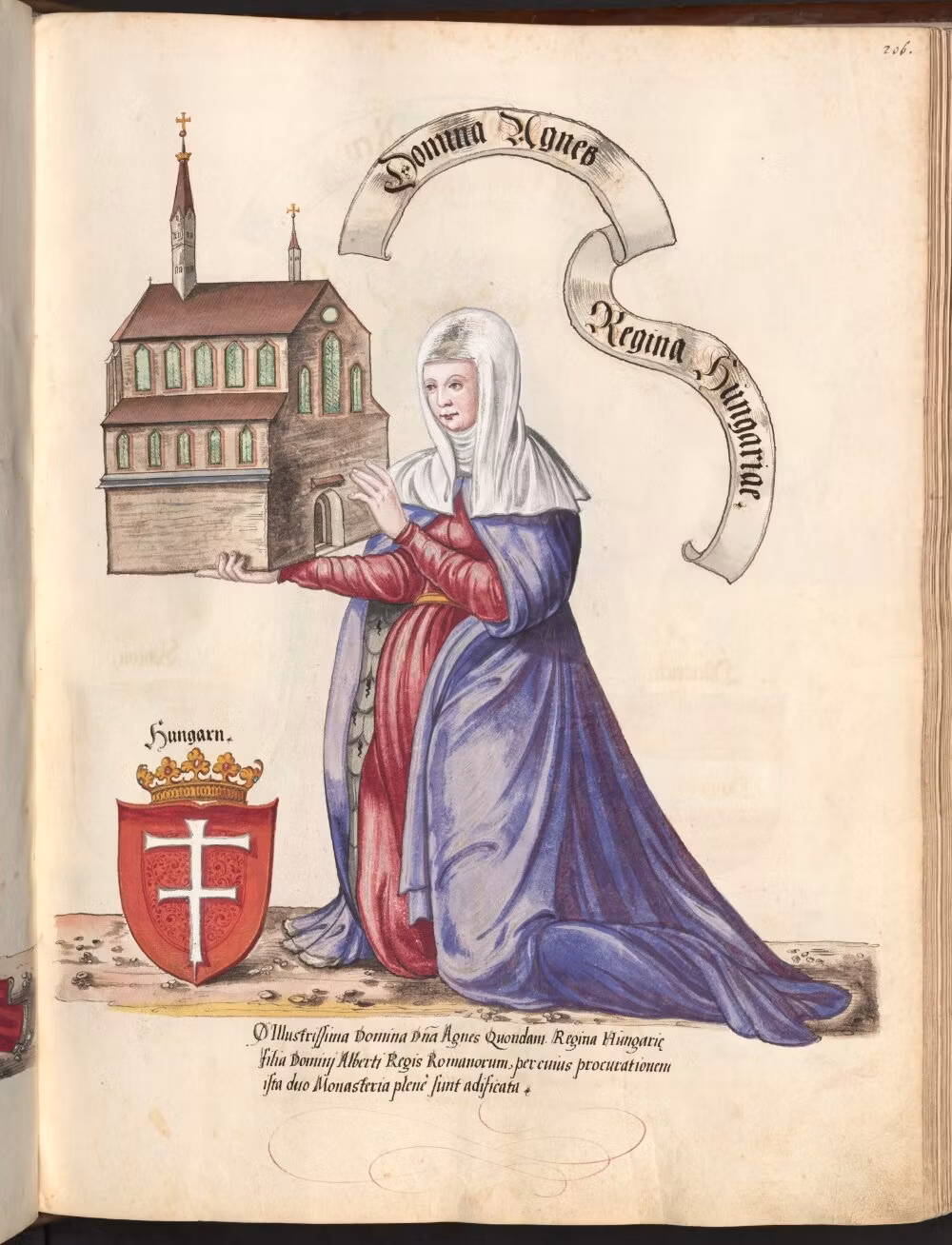 Eine Nonne hält Kloster Königsfelden in den Händen.