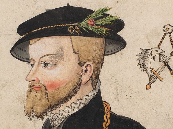 Abbildung von Burkhard von Hallwyl mit Inschrift.