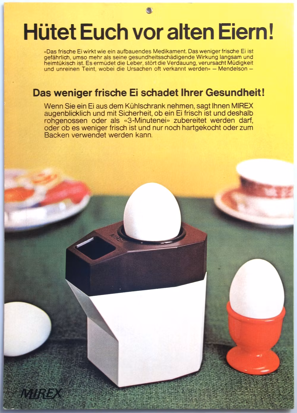 Eier Prüfgerät MIREX Werbung Eier Prüfgerät MIREX Werbung