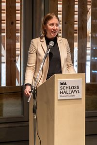 Eröffnung Museumsjahr 2025: Grossratspräsidentin Mirjam Kosch überbringt die Grussworte vom Kanton Aargau
