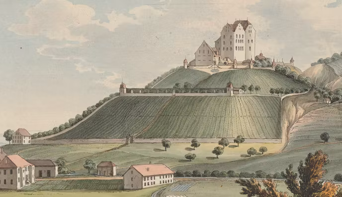 Historische Aufnahme/Illustration von Schloss Wildegg