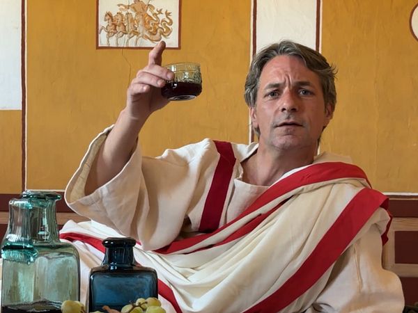 Kommandant von Vindonissa mit einem Glass Wein