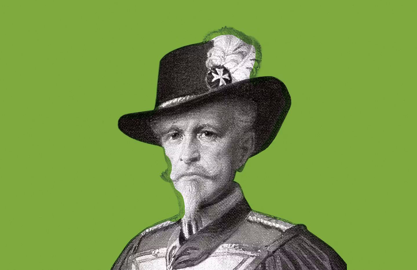 Portrait von Walter von Hallwyl mit einem grünen Hintergrund