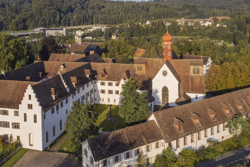 Luftaufnahme Kloster Wettingen mit Klosterkirche