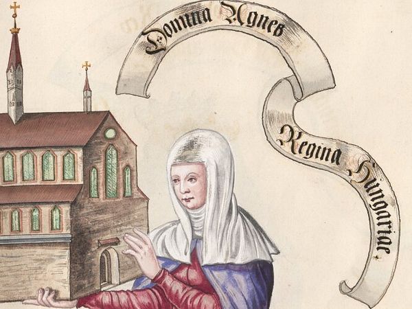 Eine Nonne hält Kloster Königsfelden in den Händen.