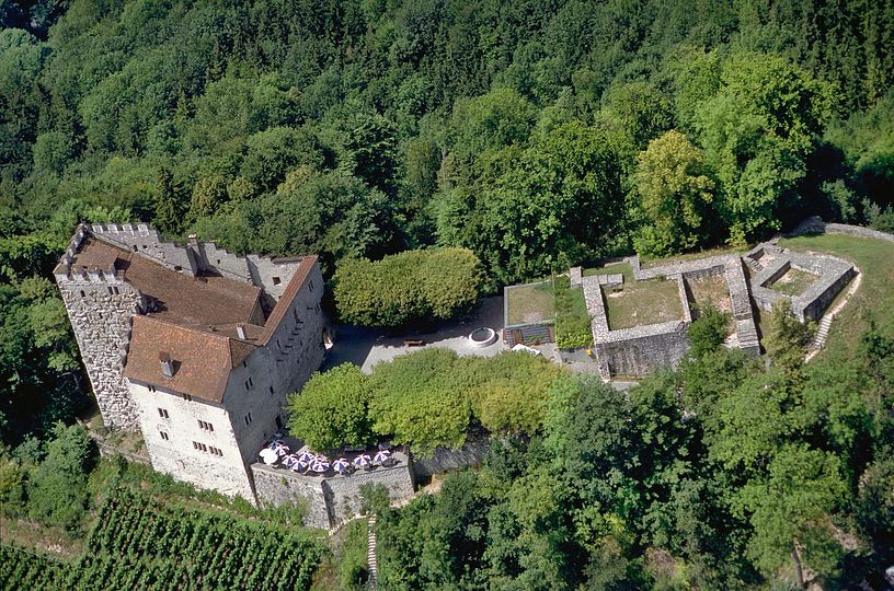 Flugaufnahme von Schloss Habsburg