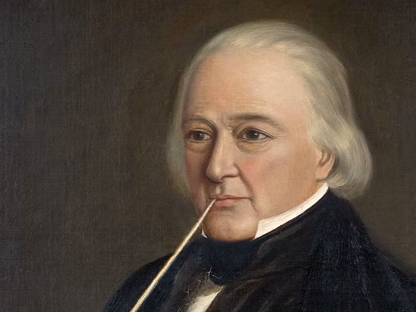 Gemälde von Albert Effinger mit Pfeife.
