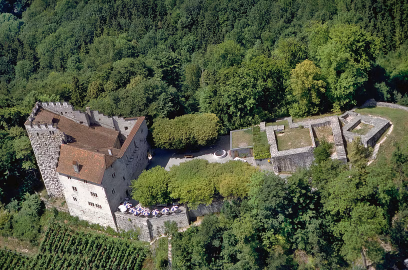 Flugaufnahme von Schloss Habsburg