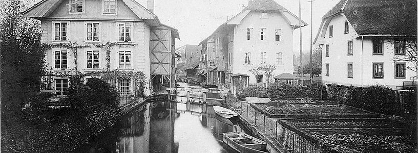 Historische Bildaufnahme vom Aabach in Lenzburg