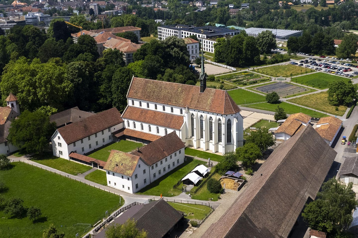 Luftaufnahme Kloster Königsfelden und Legionärspfad Vindonissa