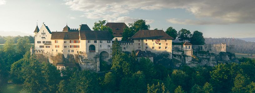 Luftaufnahme von Schloss Lenzburg