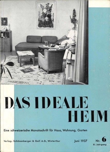 Deck-Blatt der Zeitschrift "Das ideale Heim" von Juni 1937 mit Woodtly Fauteuil