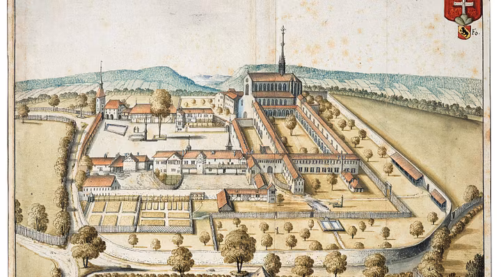 Historische Darstellung Kloster Königsfelden von 1669.